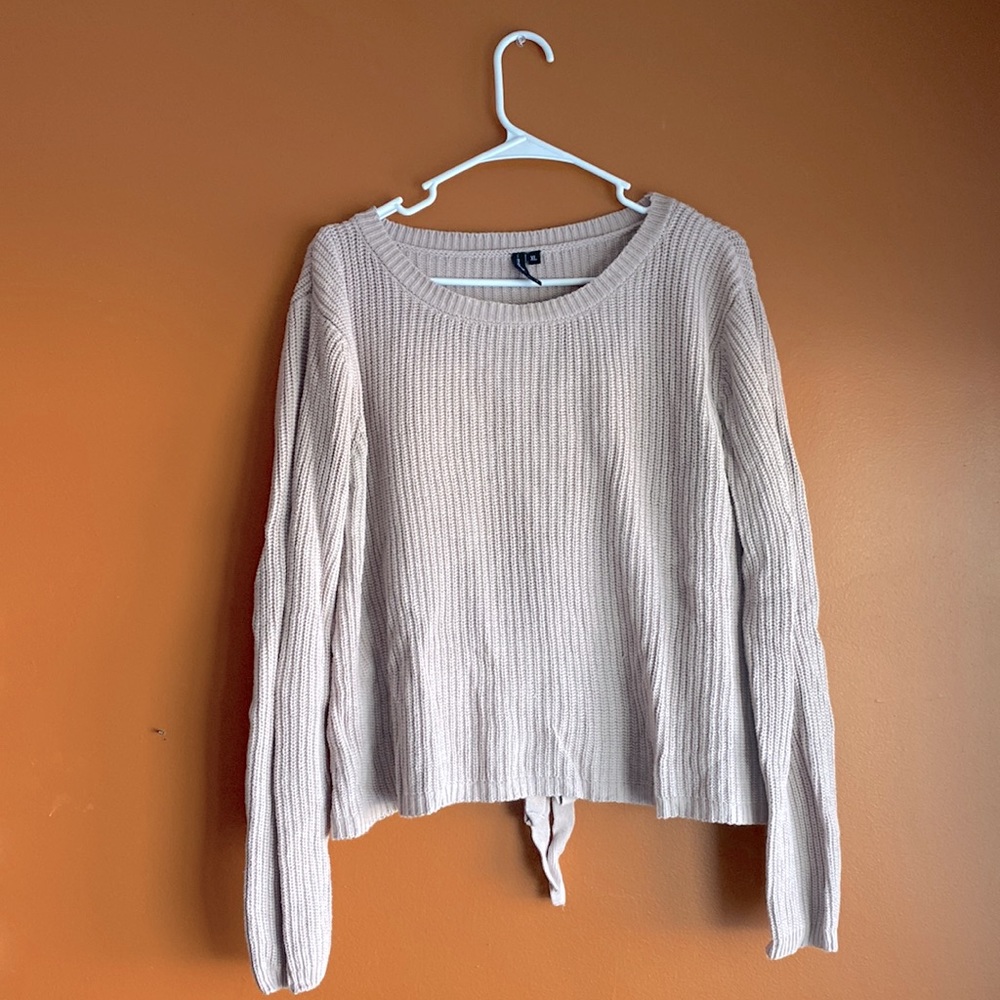 Light Pink Sweater Corset Back Detail